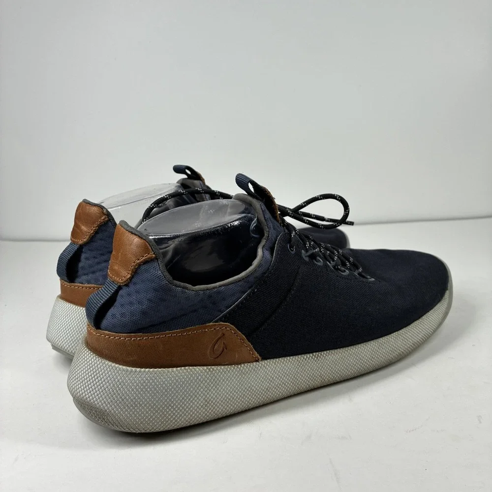 OluKai Nanea Li Men's US 10 Navy Blue Canvas Lace-Up Casual Sneakers 10485-TFVI